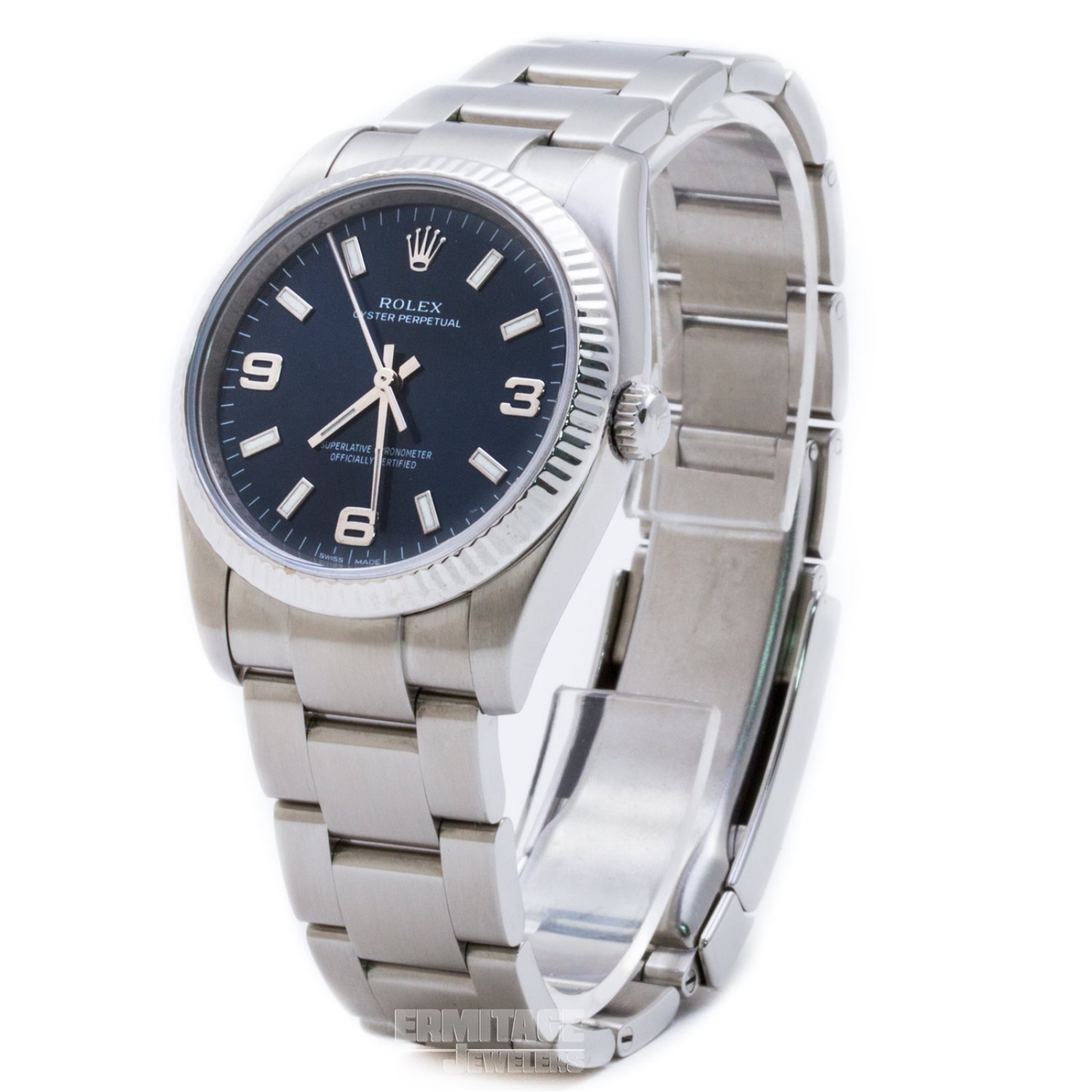 Pre-Owned Rolex Air King 114234 with White Gold